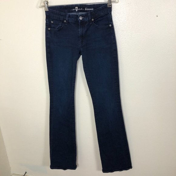 7 FOR ALL MANKIND Kimmie Dark Denim Bootcut Jeans - Picture 2 of 9